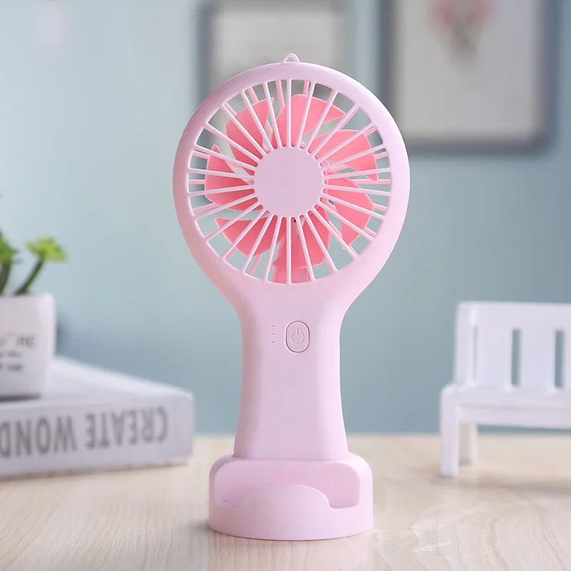 Mini USB Fan – 3-Speed Rechargeable Silent Desk Fan with Base