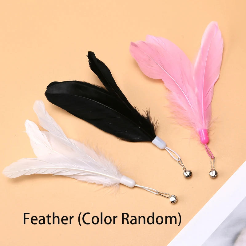 Interactive Cat Wand Toy with Suction Cup – Hands-Free Feather Teaser for Kittens & Cats