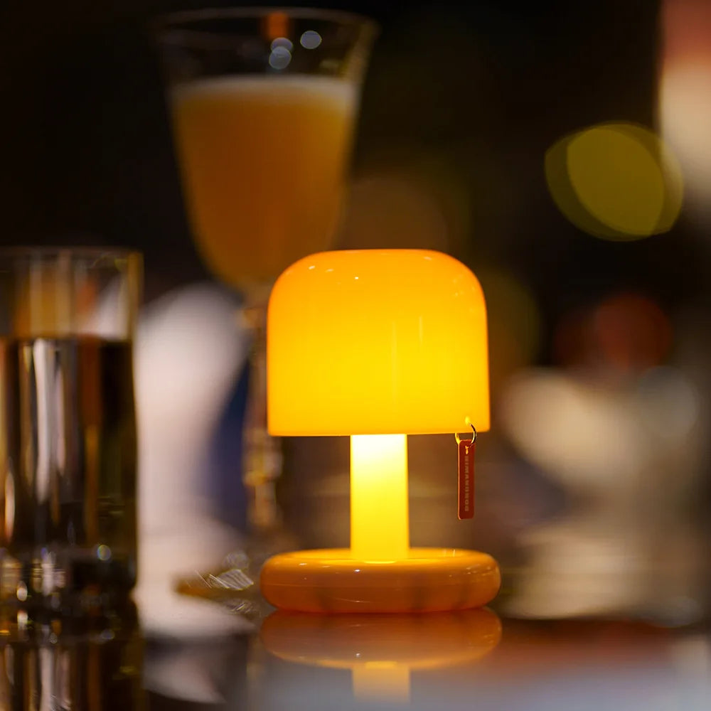 Mini Sunset LED Night Light – USB Rechargeable Mushroom-Style Lamp for Bedroom, Coffee Bar, and Home Decor