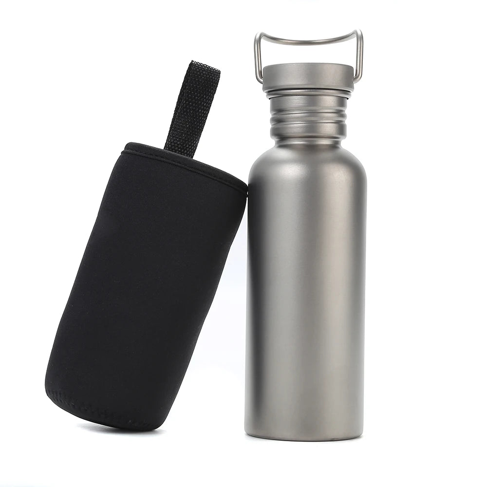 Titanium Tumbler Water Bottle – 500ml/600ml/750ml Lightweight Flask for Outdoor, Gym, Cycling, and Travel