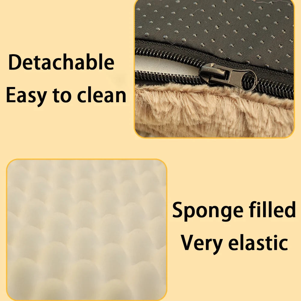 Orthopedic Memory Foam Dog Bed – Waterproof with Removable Faux Fur Cover & Anti-Slip Bottom