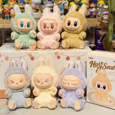 Labubu The Monsters Sit-Down Party First and Second Generation Series Vinyl Keychain Pendant Plush Dolls Replica Birthday Gift
