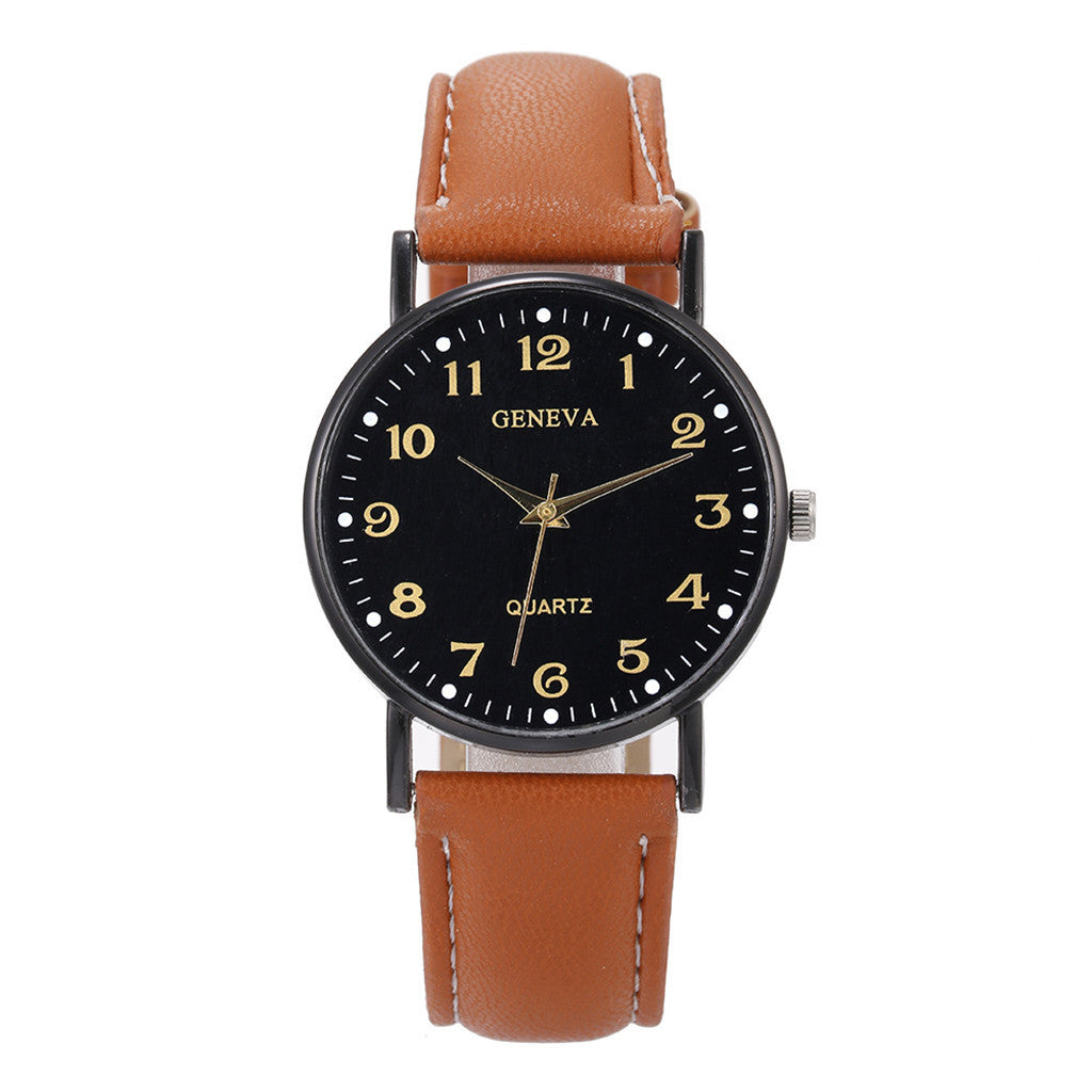 Men’s Luxury Quartz Watch – Leather Strap, Stainless Steel Dial, Casual Fashion Timepiece