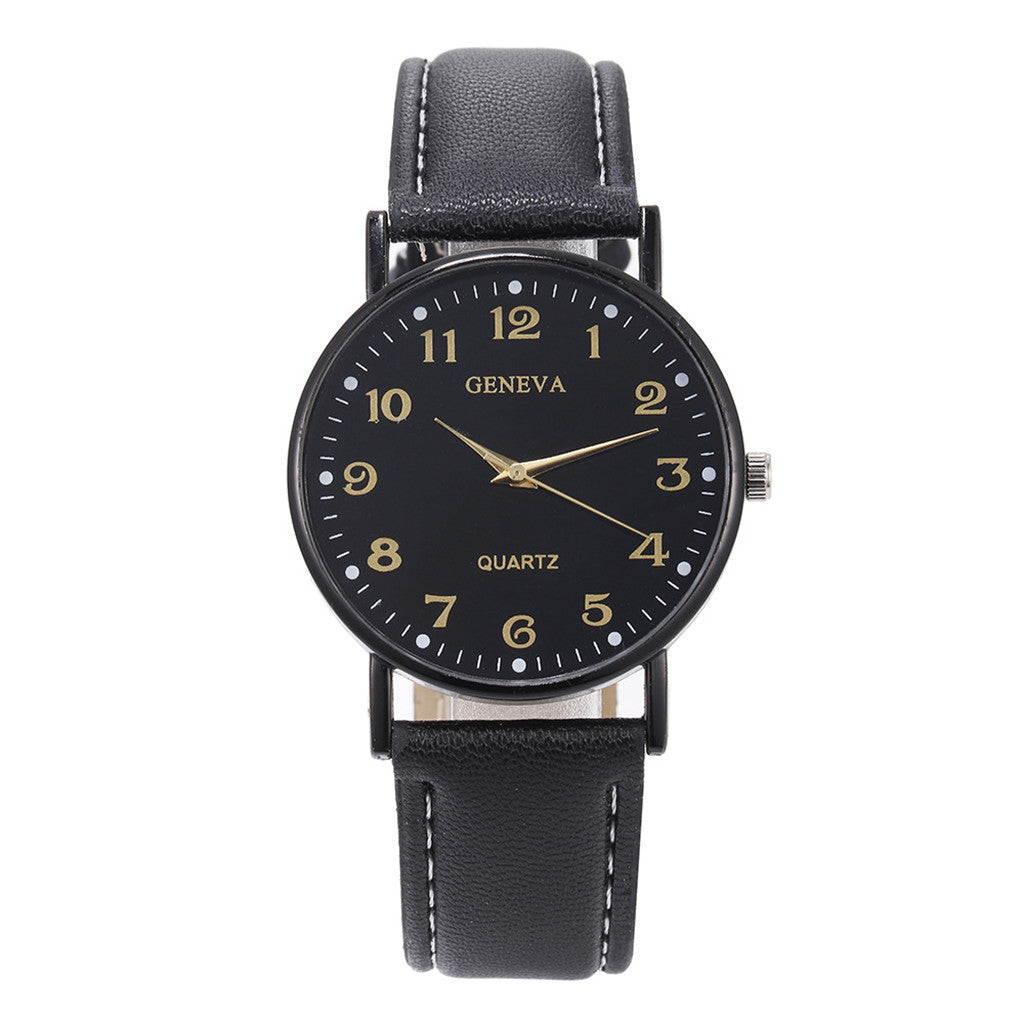 Men’s Luxury Quartz Watch – Leather Strap, Stainless Steel Dial, Casual Fashion Timepiece