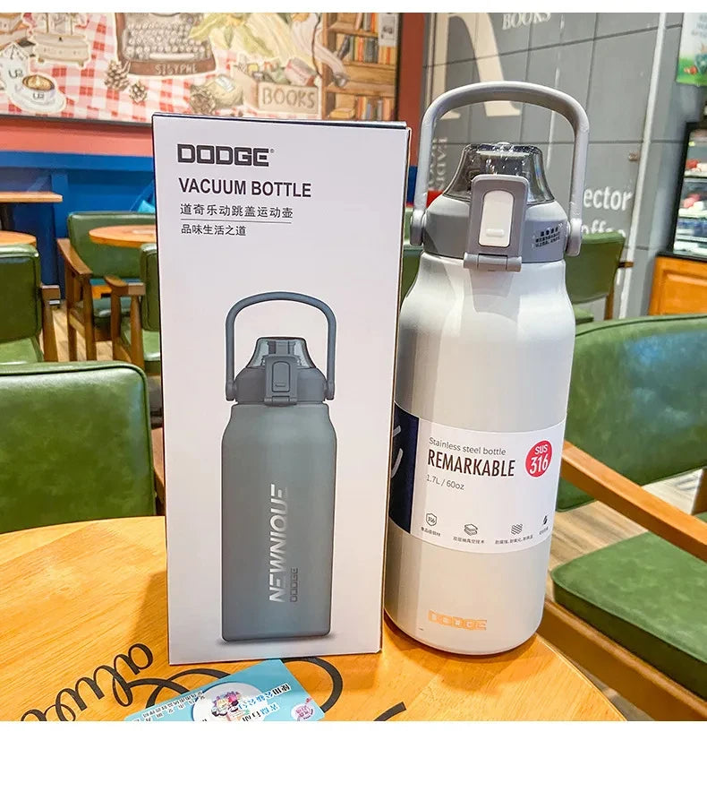 Large Capacity Stainless Steel Thermo Tumbler – Hot & Cold Vacuum Flask with Straw for Gym, Travel & Everyday Use