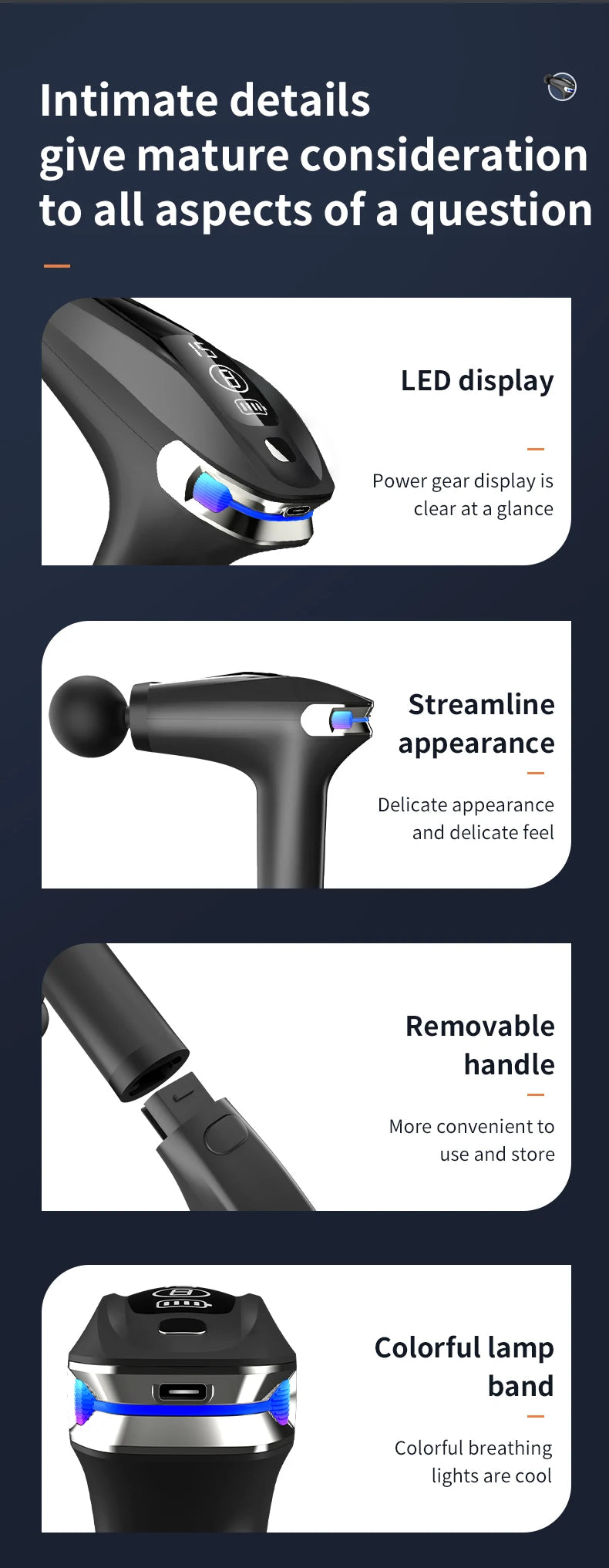 Mini Handheld Percussion Massage Gun – Portable Electric Muscle Massager for Neck, Back, and Legs