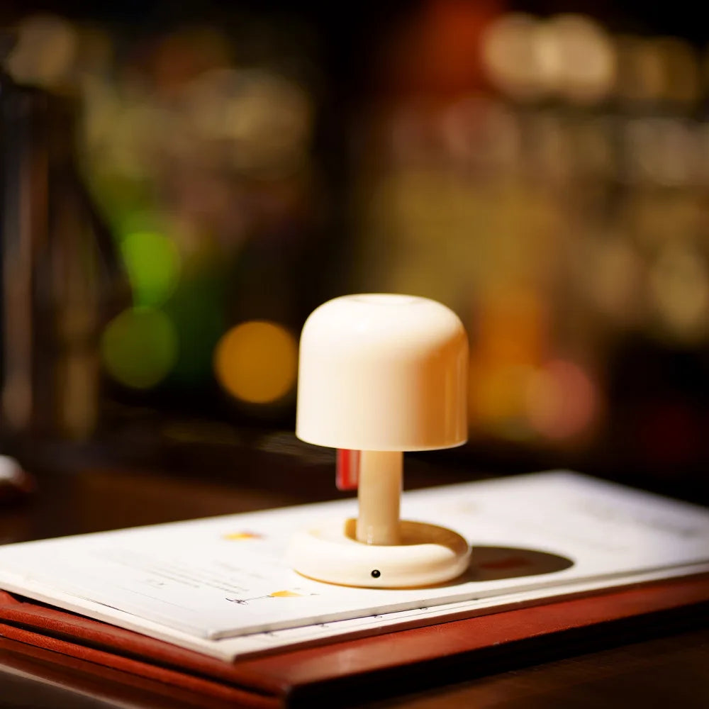 Mini Sunset LED Night Light – USB Rechargeable Mushroom-Style Lamp for Bedroom, Coffee Bar, and Home Decor