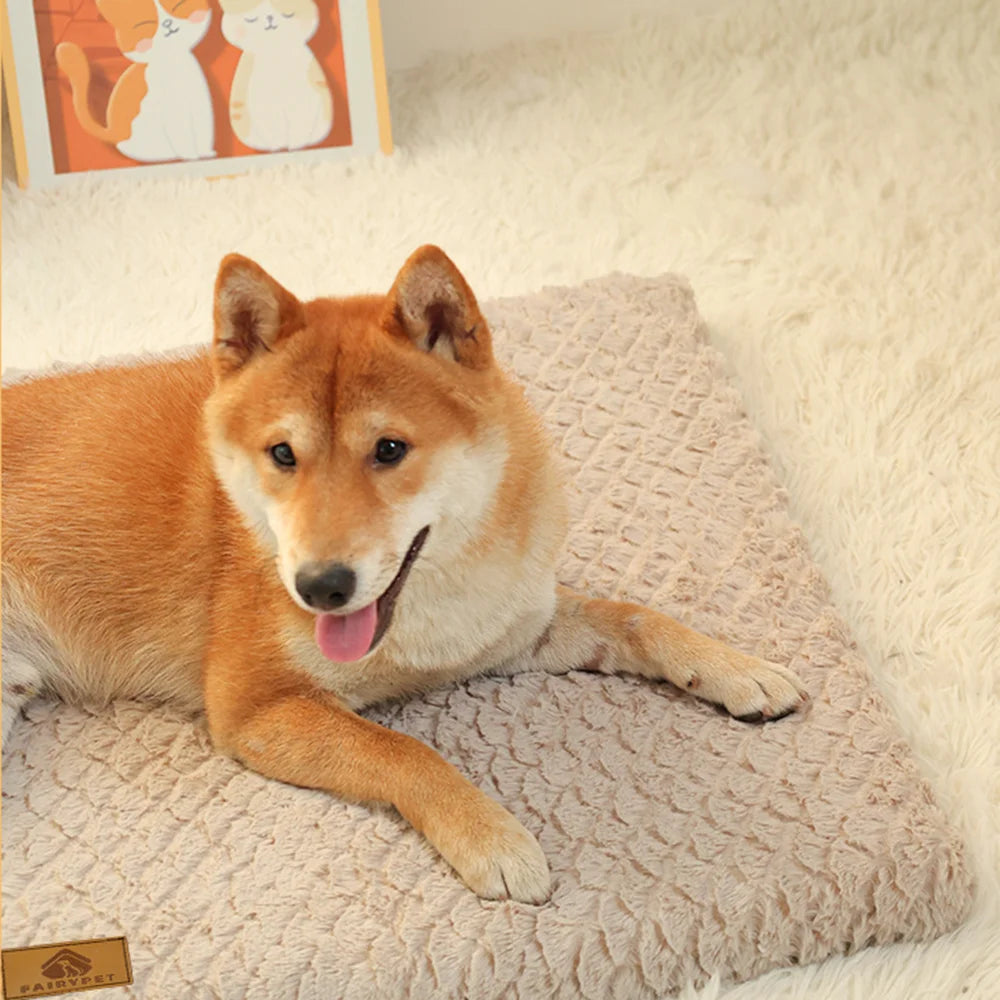 Orthopedic Memory Foam Dog Bed – Waterproof with Removable Faux Fur Cover & Anti-Slip Bottom