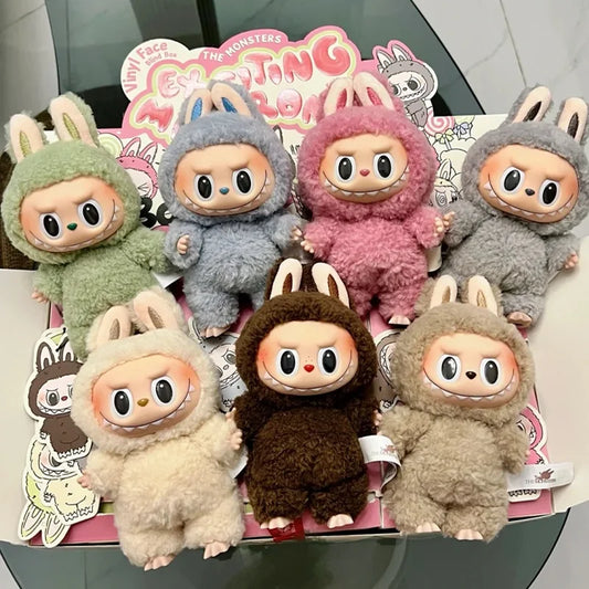 Labubu The Monsters Sit-Down Party First and Second Generation Series Vinyl Keychain Pendant Plush Dolls Replica Birthday Gift