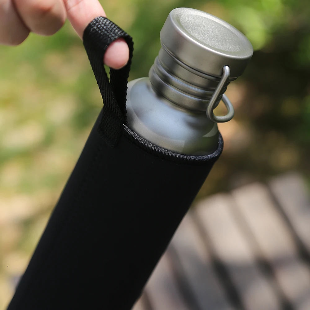 Titanium Tumbler Water Bottle – 500ml/600ml/750ml Lightweight Flask for Outdoor, Gym, Cycling, and Travel