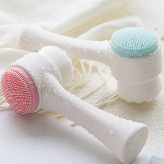 Double-sided silicone face brushes with soft bristles and textured cleansing pads β eco-friendly exfoliating tools for all skin types by BeTrendy