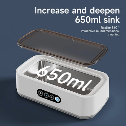 650ml ultrasonic cleaning machine with deep tank and 360-degree multidimensional cleaning capability