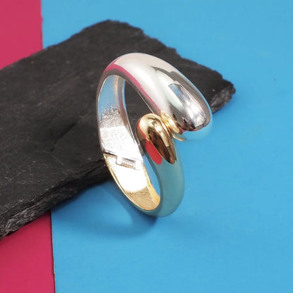 Mixed Color Alloy Cuff Bracelet – Bold Metal Statement Jewelry for Women