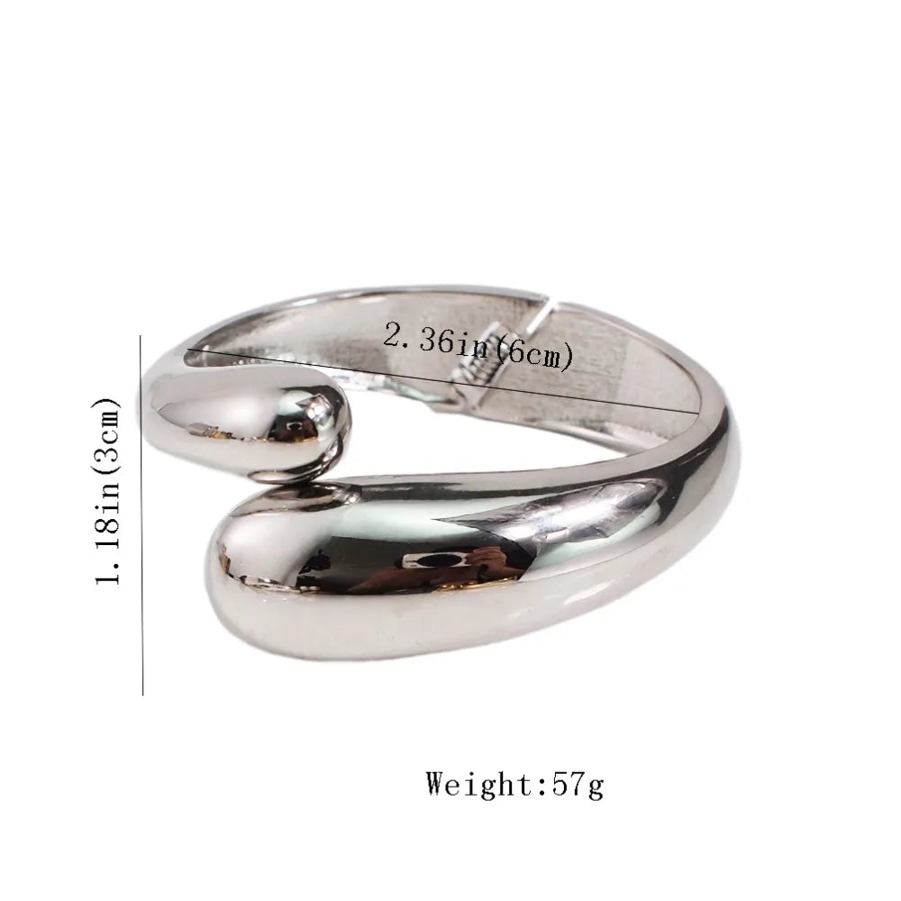 Mixed Color Alloy Cuff Bracelet – Bold Metal Statement Jewelry for Women