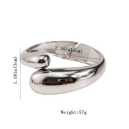 Mixed Color Alloy Cuff Bracelet – Bold Metal Statement Jewelry for Women