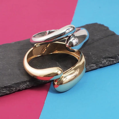 Mixed Color Alloy Cuff Bracelet – Bold Metal Statement Jewelry for Women