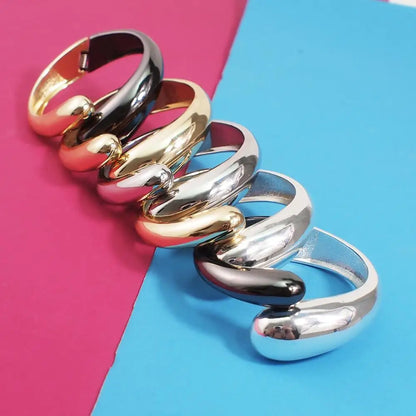 Mixed Color Alloy Cuff Bracelet – Bold Metal Statement Jewelry for Women