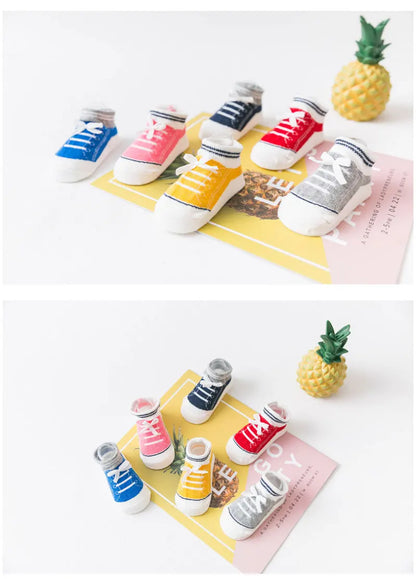 🧸 Cotton Baby Anti-Slip Socks – Soft Silicone Grip Socks for Newborns & Toddlers (Summer & Autumn)