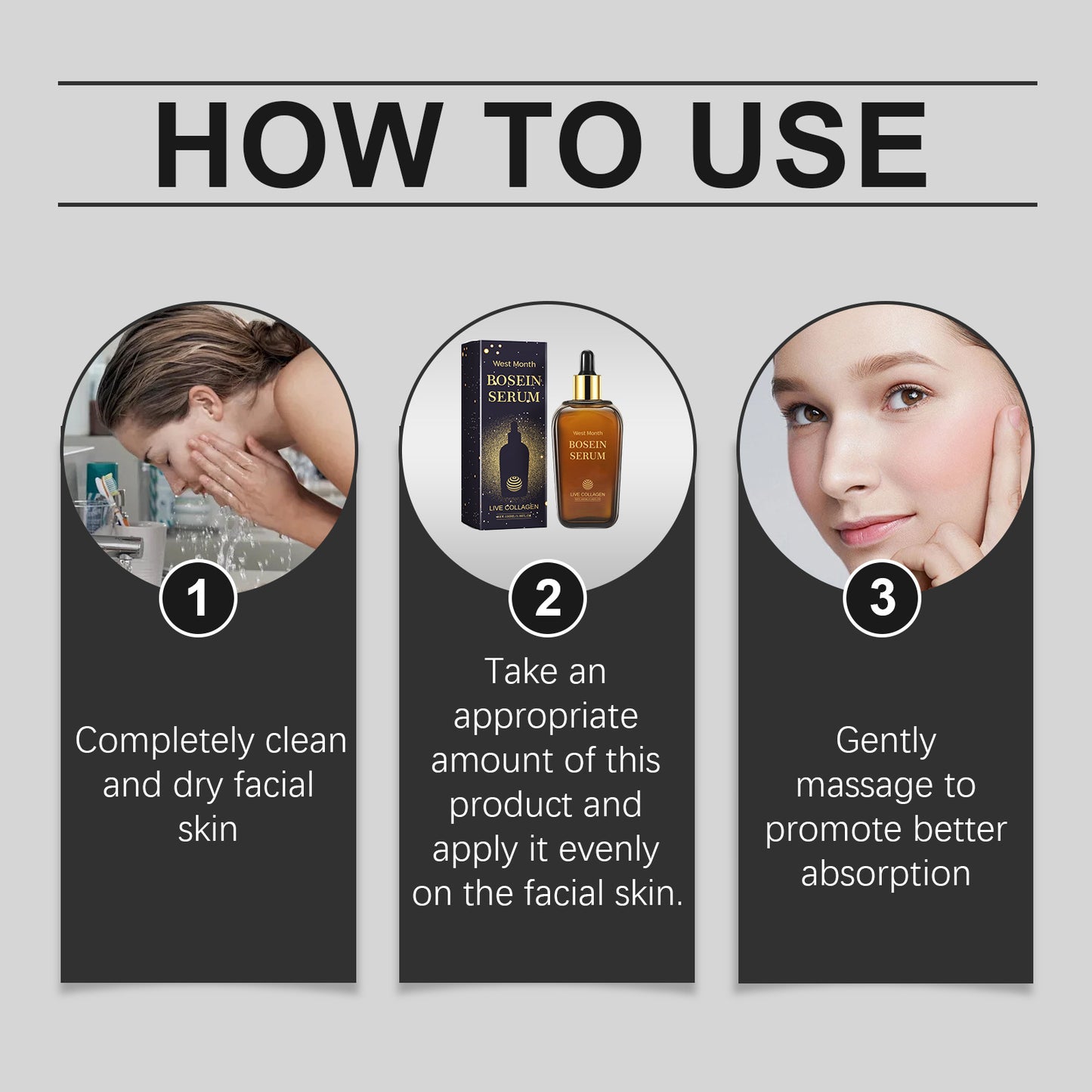 Face Bosein Serum Replenishing Collagen Repairing Increasing Skin Elasticity Brightening Skin Tone Moisturizing Essence Lotion