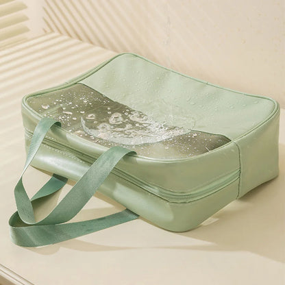 Matte Translucent Travel Toiletry Bag – Unisex Makeup & Cosmetic Organizer with Handle