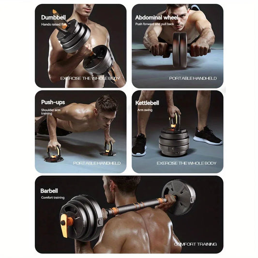 Adjustable Dumbbell Set with Connect Rod & Safety Nuts – Home Gym Strength Training Equipment