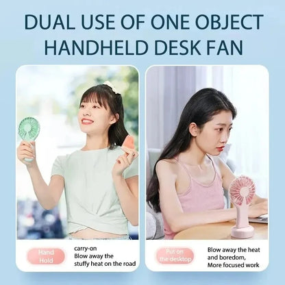Mini USB Fan – 3-Speed Rechargeable Silent Desk Fan with Base
