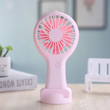 Mini USB Fan – 3-Speed Rechargeable Silent Desk Fan with Base