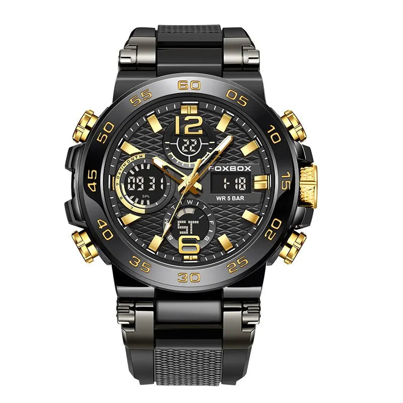 FOXBOX Men’s Luxury Chronograph Watch – Waterproof Sport Diver & Business Timepiece with Gift Box