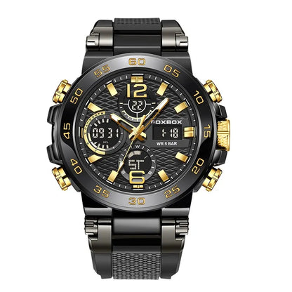 FOXBOX Men’s Luxury Chronograph Watch – Waterproof Sport Diver & Business Timepiece with Gift Box