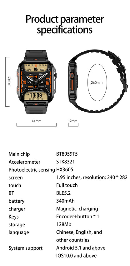 LIGE Smartwatch 1.95" – Waterproof Fitness & Health Tracker for Men & Women | IP68, Heart Rate, Sleep & Sport Modes