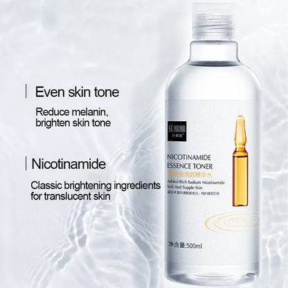 500ml Niacinamide & Hyaluronic Acid Facial Toner – Moisturizing Essence Water for Dry & Dull Skin