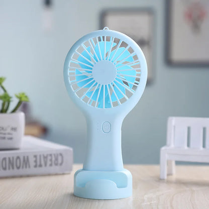 Mini USB Fan – 3-Speed Rechargeable Silent Desk Fan with Base