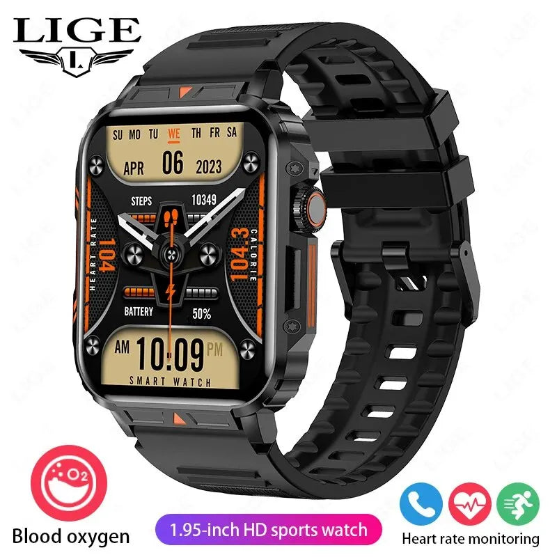 LIGE Smartwatch 1.95" – Waterproof Fitness & Health Tracker for Men & Women | IP68, Heart Rate, Sleep & Sport Modes