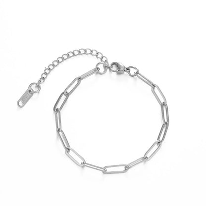 Minimalist Gold Chain Necklace & Chunky Paperclip Bracelet – Waterproof Stainless Steel Jewelry Gift