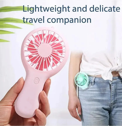 Mini USB Fan – 3-Speed Rechargeable Silent Desk Fan with Base
