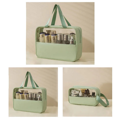 Matte Translucent Travel Toiletry Bag – Unisex Makeup & Cosmetic Organizer with Handle