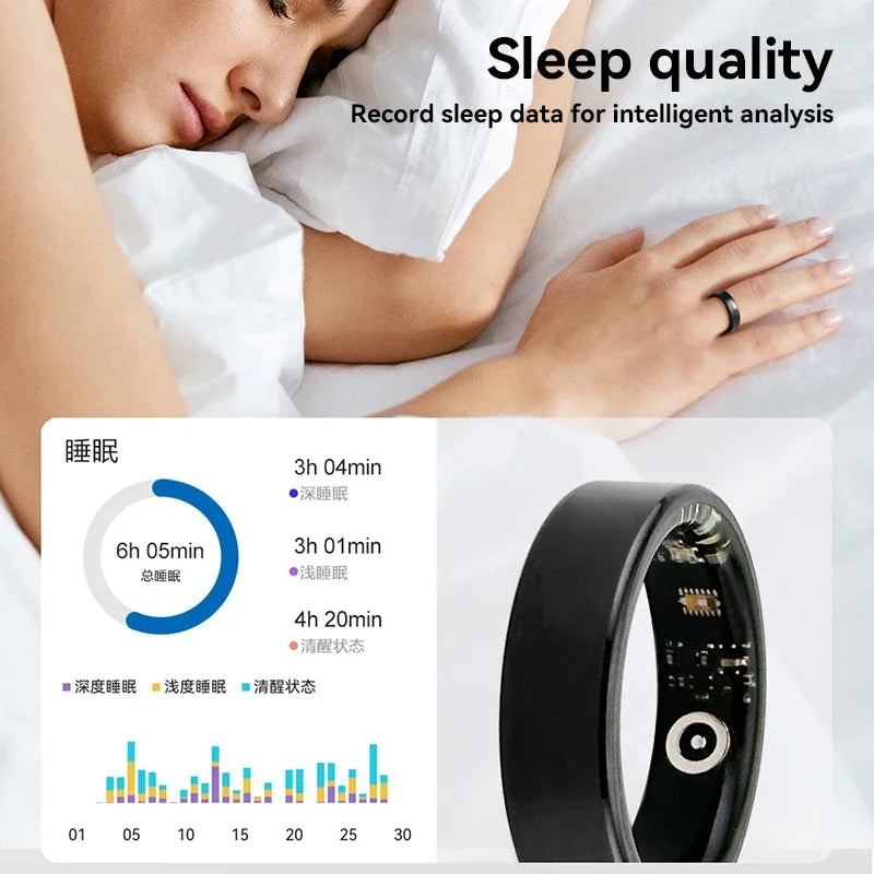 SR08 Smart Ring – 2025 Bluetooth Health Tracker with Sleep, Heart Rate & Activity Monitoring (Unisex)