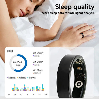 SR08 Smart Ring – 2025 Bluetooth Health Tracker with Sleep, Heart Rate & Activity Monitoring (Unisex)