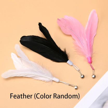 Interactive Cat Wand Toy with Suction Cup – Hands-Free Feather Teaser for Kittens & Cats