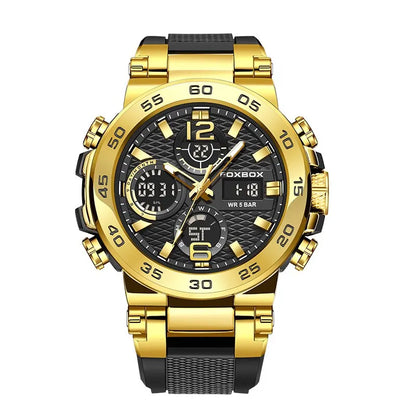 FOXBOX Men’s Luxury Chronograph Watch – Waterproof Sport Diver & Business Timepiece with Gift Box