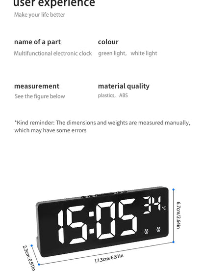 LED Digital Alarm Clock – Sleek Desktop Clock with Large Display & Multi-Function Features