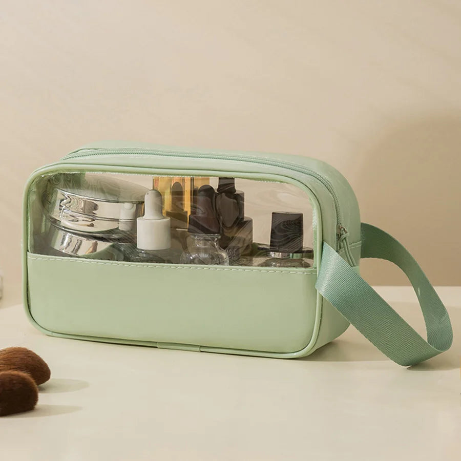 Matte Translucent Travel Toiletry Bag – Unisex Makeup & Cosmetic Organizer with Handle