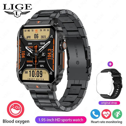 LIGE Smartwatch 1.95" – Waterproof Fitness & Health Tracker for Men & Women | IP68, Heart Rate, Sleep & Sport Modes