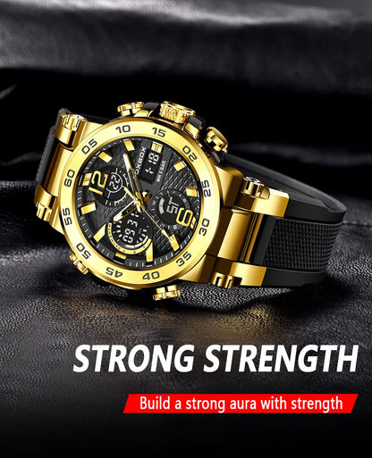 FOXBOX Men’s Luxury Chronograph Watch – Waterproof Sport Diver & Business Timepiece with Gift Box