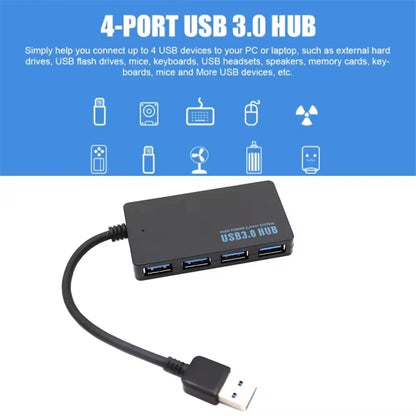 4-Port USB Splitter – USB 3.0 Multi-Hub Adapter for Windows & Mac
