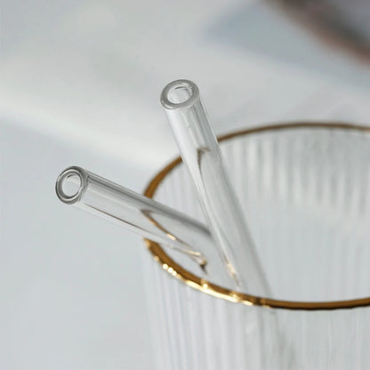 Glass Straws Set with Cleaning Brush – Reusable Transparent Borosilicate Straws for Smoothies, Tea, Juice, Wine