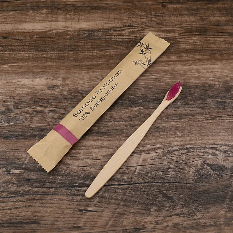 Eco-Friendly Bamboo Toothbrush Set – 8 or 12 Pack Soft Bristle Charcoal-Infused Wooden Toothbrushes for Adults