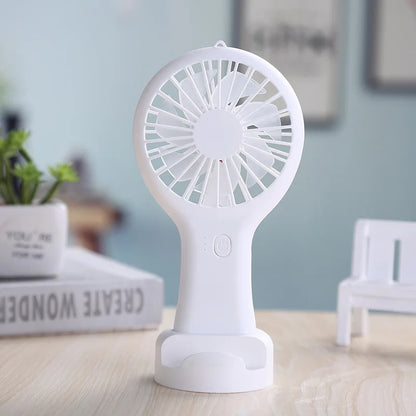 Mini USB Fan – 3-Speed Rechargeable Silent Desk Fan with Base