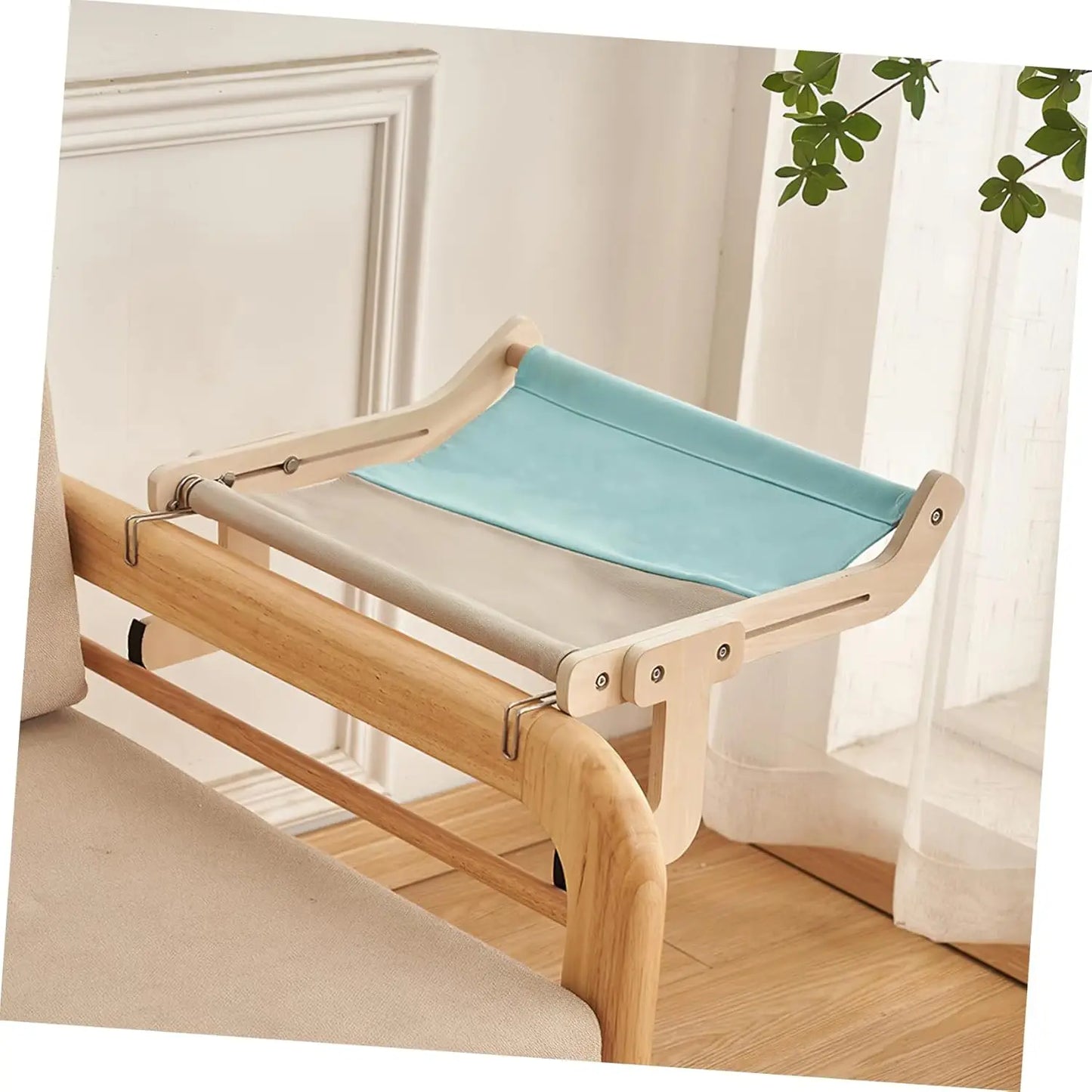 Window-Mounted Cat Hammock – Wooden Frame Removable Bed for Indoor Cats