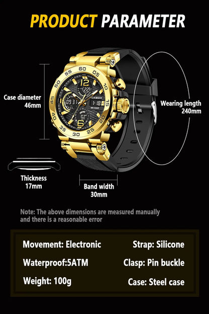 FOXBOX Men’s Luxury Chronograph Watch – Waterproof Sport Diver & Business Timepiece with Gift Box